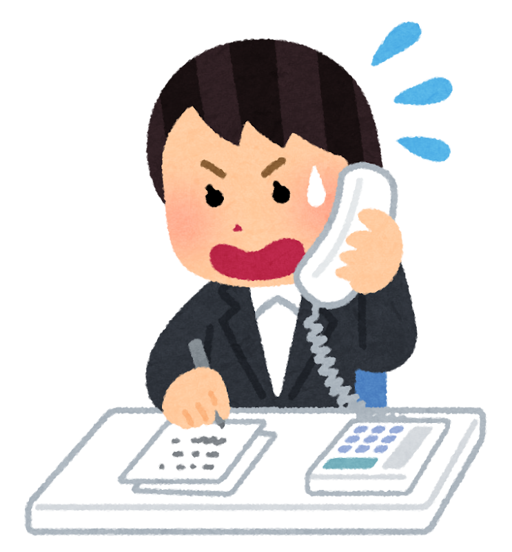 電話対応に焦る女性
