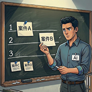 並び順でどちらが上位かを悩んでいるAI(男性に扮する)