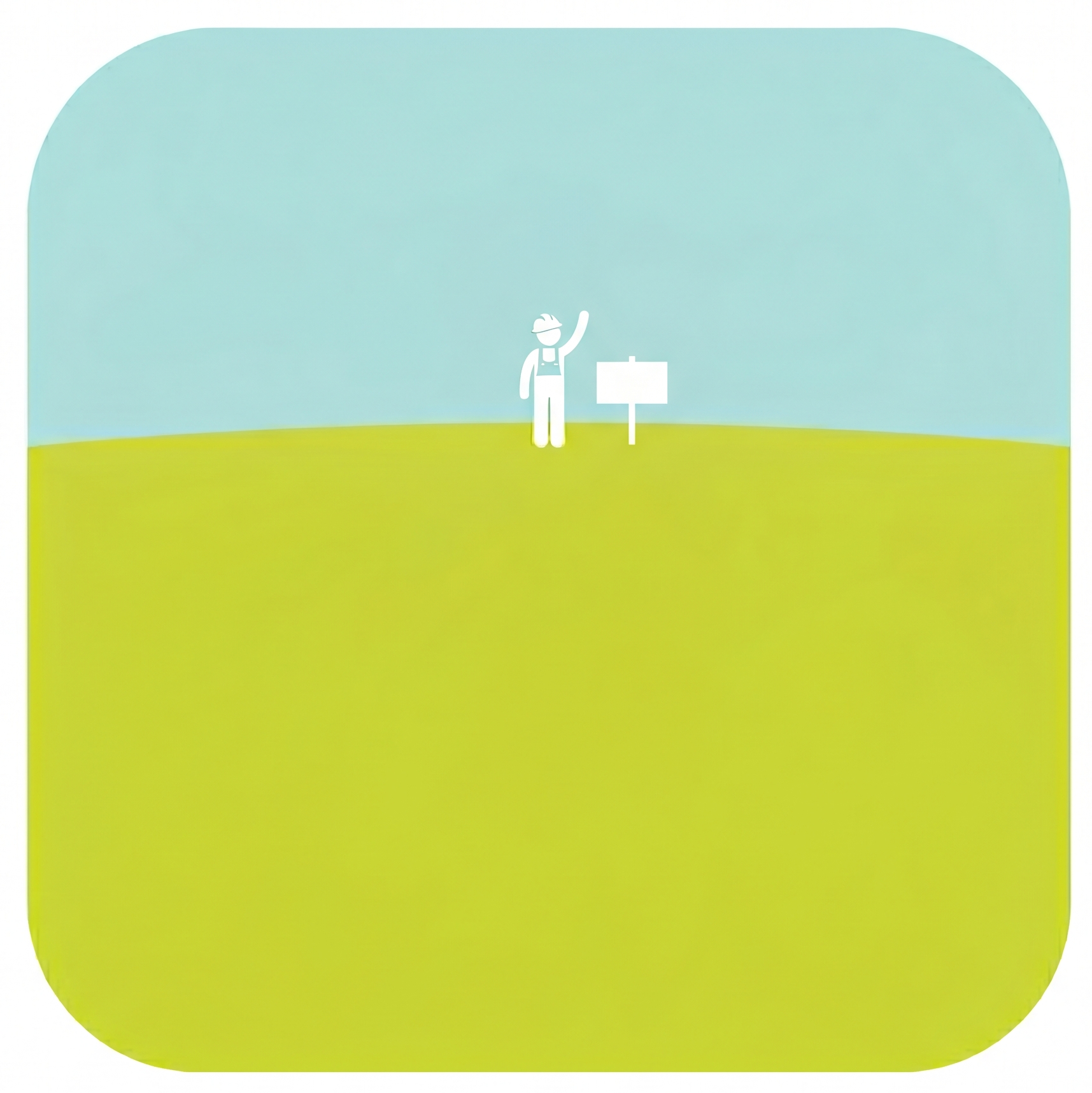 遠くの現場に立つピクトグラム