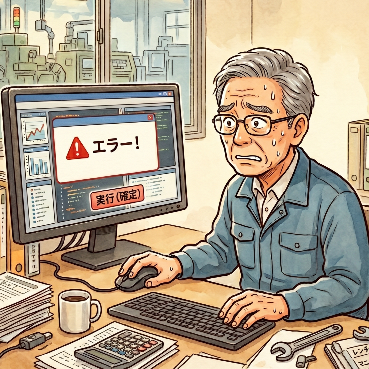 システムエラーで焦るベテラン
